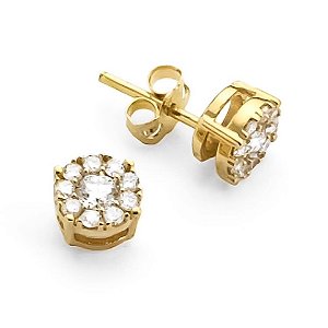Brinco Ilusão com Diamantes em ouro 18k