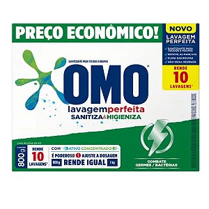 Sabão em pó 800g omo antibac lavagem perfeita