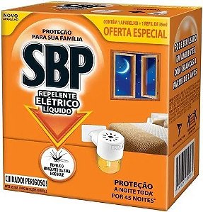 Inseticida Elétrico Líquido 45 Noites Aparelho + 1 Refil - SBP