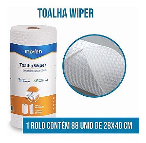 Toalhas Wipe 1 Rolo Com 88  Alto Relevo 28x40cm Inoven TW2840