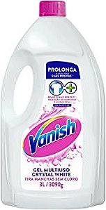 Tira Manchas Em Gel Crystal White 3L Para Roupas Brancas - Vanish