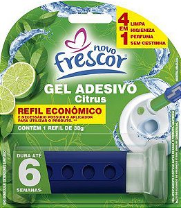 Gel Sanitário Adesivo C/ Aplicador 6 Aplicações 38g Citrus - Novo Frescor