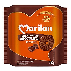 Biscoito Doce Amanteigado Chocolate pacote 280g - Marilan