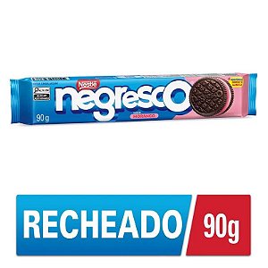 Biscoito Recheado Sabor Morango pacote 90g - Negresco