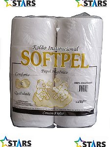 Papel higiênico Rolão 100% celulose softpel - 8 rolos 2,4 kg