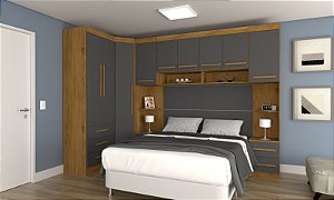Quarto Modulado América  Freijó/Grafitte