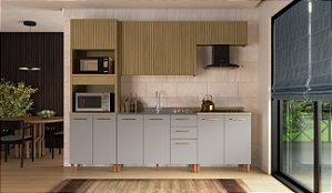 Cozinha Sardenha Cinza/ Louro Freijó 100% MDF