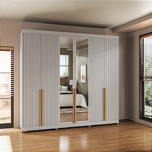 Roupeiro Newton Cinza/Nature 100% MDF