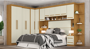 Quarto Modulado América  Freijó/Off White