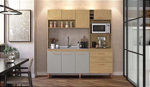 Cozinha Compacta Blume Louro Freijo/Cinza