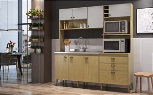 Cozinha Compacta Louro Freijo/Off White