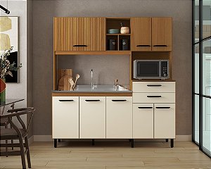 Cozinha Compacta Taina Nature/Champagne