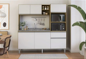 Cozinha Compacta Bromelia Mel/Branco