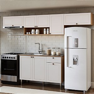 Cozinha Essência Frizz Cinamomo/Branco 100% MDF