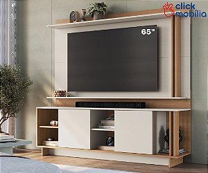 Rack e Painel Freijo/Off White