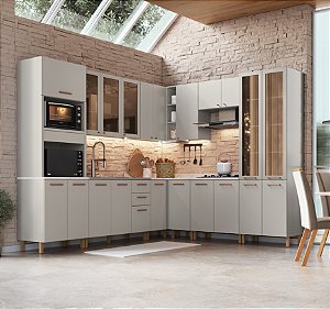 Cozinha Sardenha de Canto Cinza 100% MDF