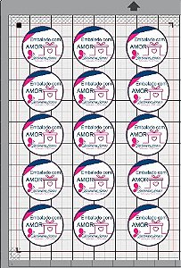 Adesivo Personalizado 5 x5 cm - 60 unidades