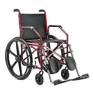 Cadeira de rodas 1012 c/ Elevação Vinho 45cm - JAGUARIBE
