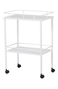Mesa Auxiliar 40X60X80cm Esmaltada C/ Rodas e Varanda cod. 181-C