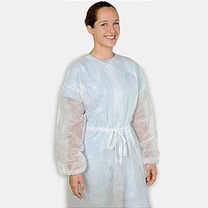 Avental Descartável Manga Longa Gramatura 30 C/10 unidades - CLEAN