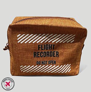 Bolsa Necessaire Caixa Preta FLIGHT RECORDER DO NOT OPEN