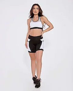CONJUNTO TOP E BERMUDA COM BOLSO - BRANCO