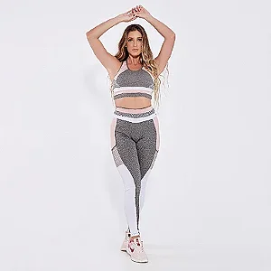 CONJUNTO MOTIVATION COLLECTION - CINZA ROSE