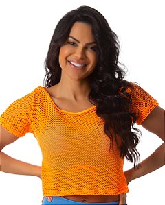 REGATA EM TELA FURADINHA - LARANJA