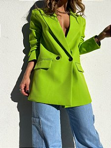 Blazer Alfaiataria Com Forro Verde Lima Luana - Mini Moni