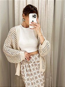 Cardigan Feminino Crochet - Mini Moni