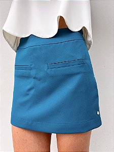 Shorts Saia Feminino Azul Thaiana Mini Moni