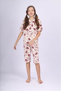 Pijama Infantil Macacão Meninas Caveira Mexicana
