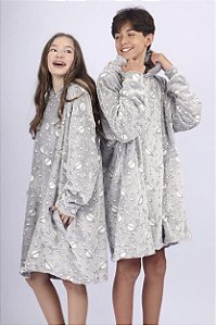 PIJAMA BUFANDA ESTRELAS SOFT COM CAPUZ MONAKIDS  INFANTIL E TEEN.