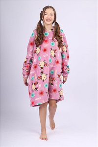 PIJAMA MONAKIDS BUFANDA SOFT RATINHA COM CAPUZ INFANTIL E TEEN