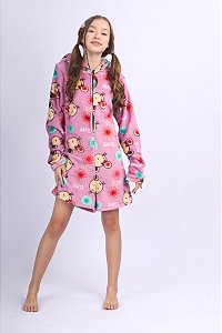 PIJAMA MONAKIDS MACACÃO TEEN SOFT RATINHA COM CAPUZ ADULTO