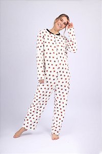 PIJAMA MONAKIDS MACACÃO FEMININO - MALHA PETTENATI - URSINHO