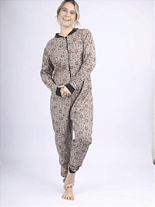 PIJAMA FEMININO PANDA MARROM MONAKIDS