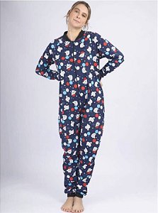 PIJAMA FEMININO FANTASMA AMIGO AZUL MONAKIDS