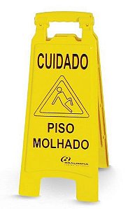 Bralimpia Placa sinalizadora - Piso Molhado