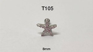 Tragus estrela folheado 8mm