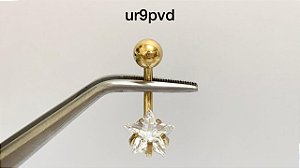 Umbigo estrela aço pvd