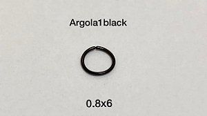 Argola nariz black 0.8 x 6mm