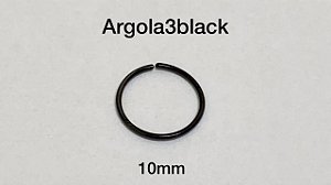 Argola nariz black 0.8 x 10mm