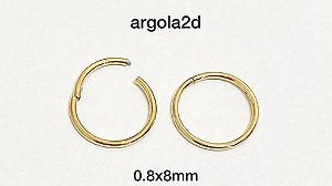 Argola articulada aço pvd 0.8 x 8mm