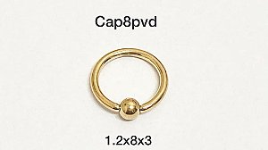 captive pvd gold 8mm