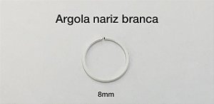 Argola de nariz branca 8mm (pintada)