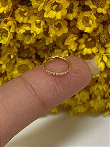 Segmento titânio gold cravejado 1.0mm x 8mm