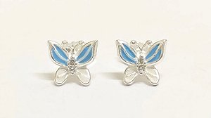 Brinco borboleta azul em prata 925