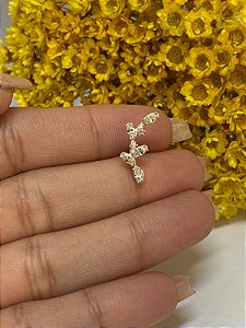 Cluster ramo em prata com pedra 8mm