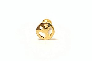 Piercing símbolo hippie prata dourado 8mm